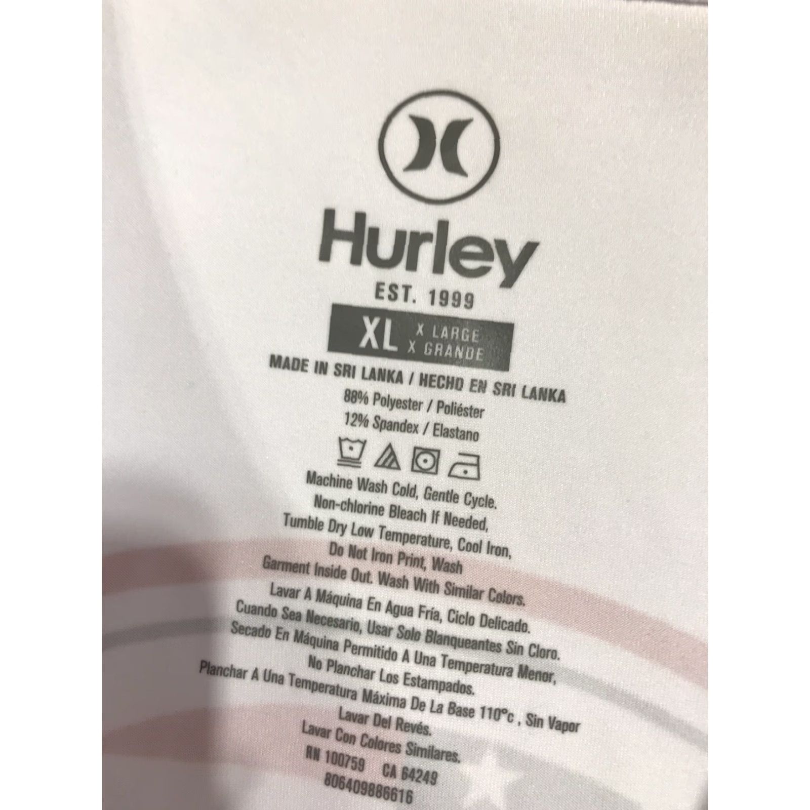 Hurley Hurley Dri-Fit T-Shirt Men XL White Logo Long Sleeve All Seasons Size US XL / EU 56 / 4 - 2 Thumbnail