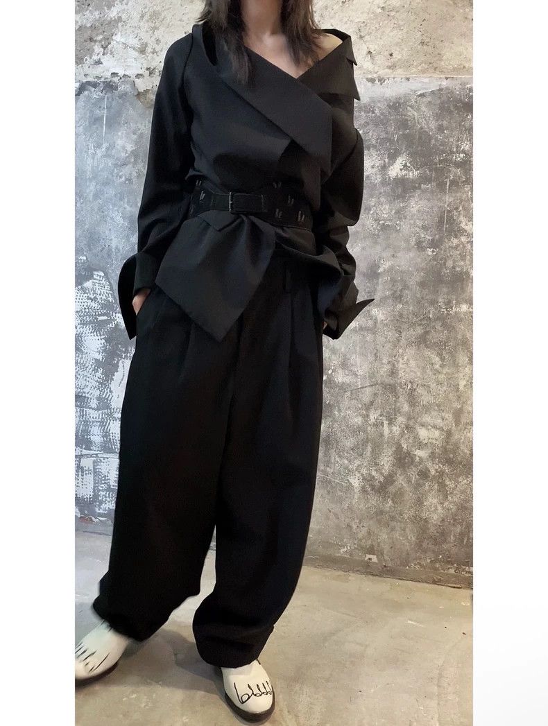 Yohji Yamamoto Yohji Yamamoto 05ss slanting shoulder design asymmetric jac Size US M / EU 48-50 / 2 - 2 Thumbnail
