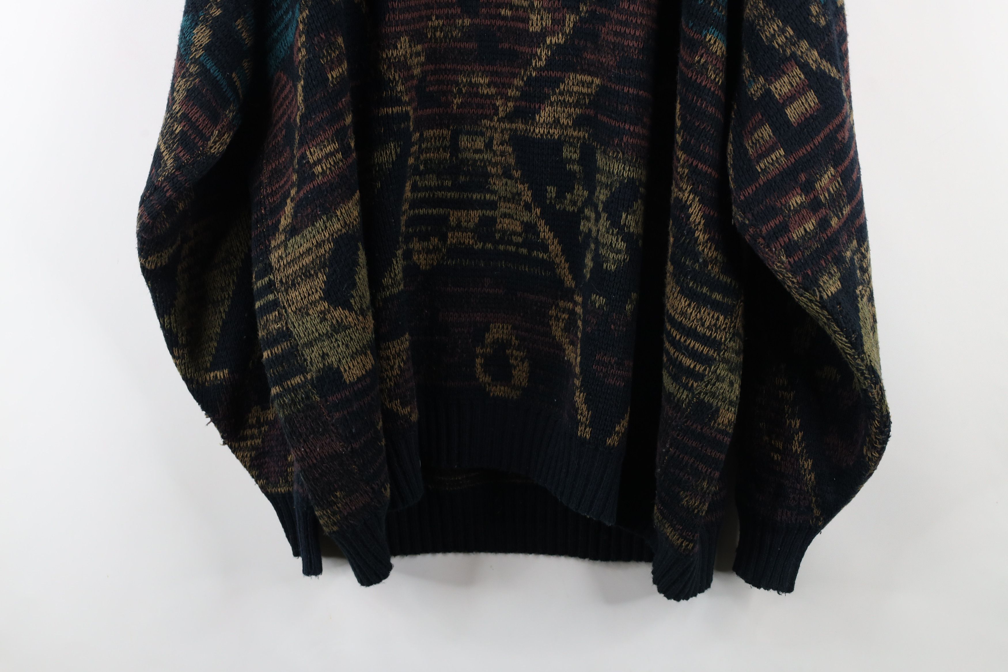 Vintage Vintage 90s Coogi Style Rainbow Geometric Knit Sweater Size US XXL / EU 58 / 5 - 9 Thumbnail
