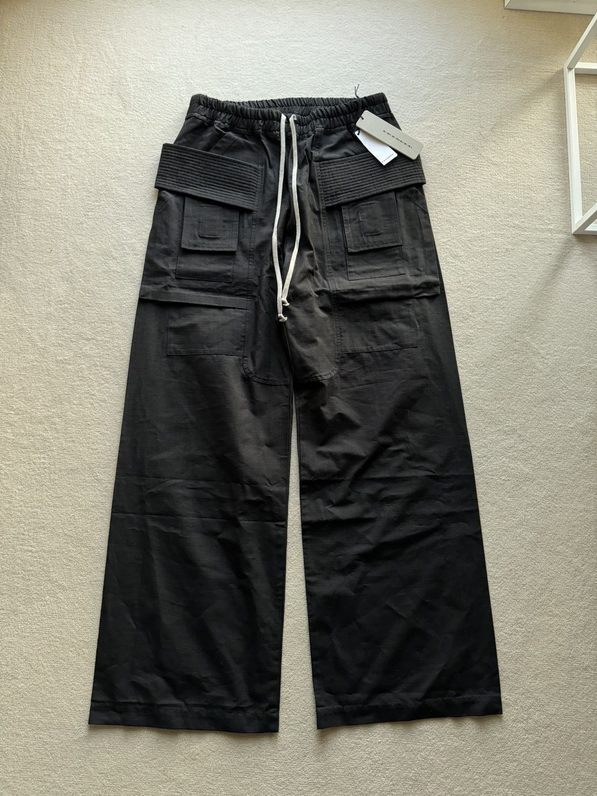 image of Rick Owens x Rick Owens Drkshdw New | Ss23 Drkshdw Wide Leg Creatch Cargo Cr Cotton L in Black (Siz