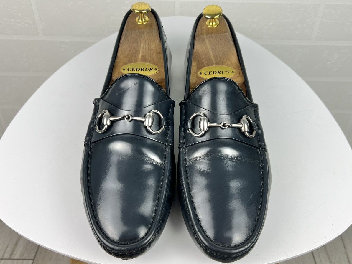 Gucci GUCCI Loafers Leather Drivers Shoes HORSEBIT Buckle GG Navy Size US 8.5 / EU 41-42 - 6 Thumbnail