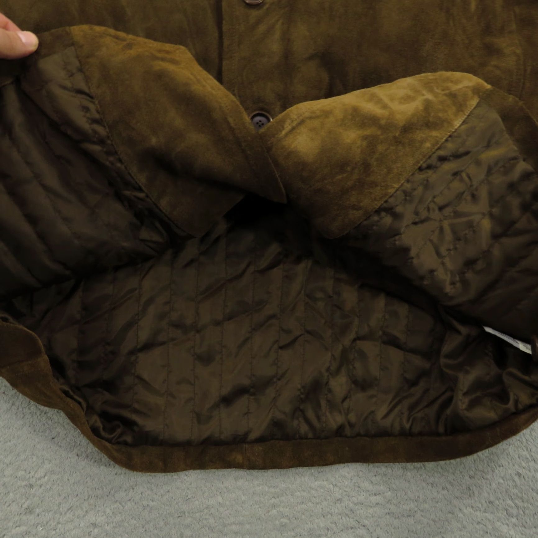 J.Crew VINTAGE J.CREW Leather Jacket XL Mens Chocolate Brown Suede Heavyweight Chore Coat Towne Jacket Size US XL / EU 56 / 4 - 7 Thumbnail