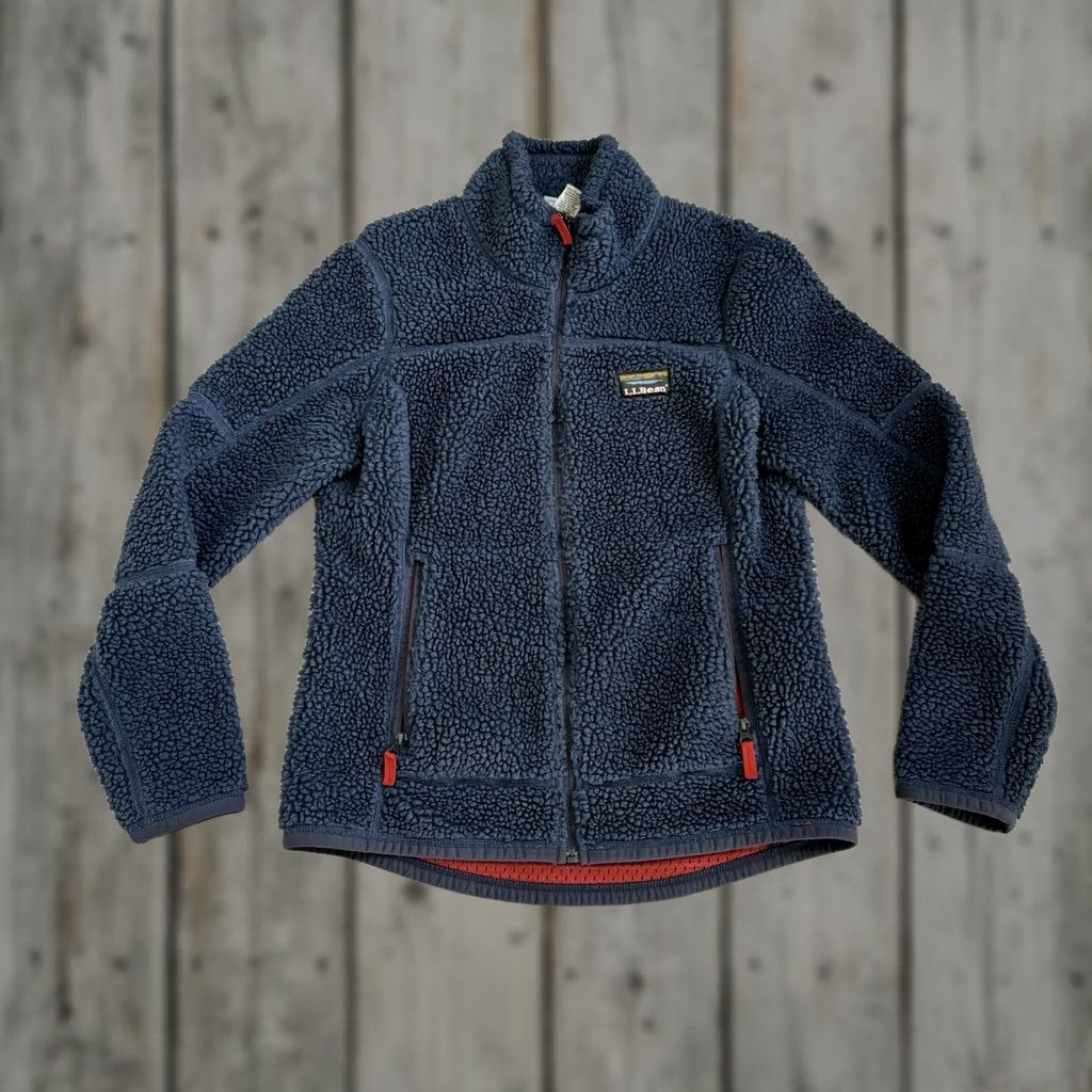 Vintage LL Bean Womens Mountain Deep Pile Fleece Sherpa Jacket Gray Orange Sm Jacket Size S / US 4 / IT 40 - 1 Thumbnail