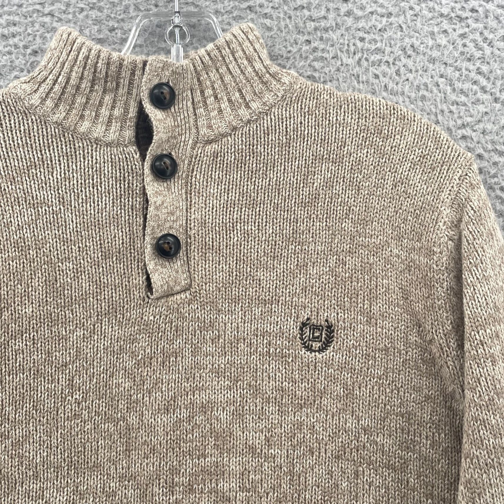 Chaps Chaps Henley Sweater Men's Small Beige Elbow Patch Fisherman Grandpa Preppy Golf Size US S / EU 44-46 / 1 - 2 Thumbnail