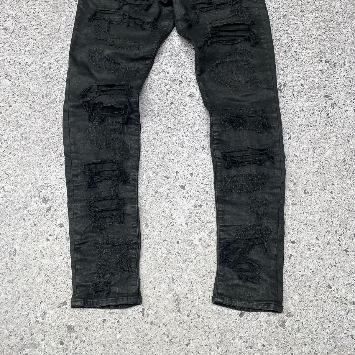 Represent Clo. Represent Clo. Shredded Distressed Black Wax Denim Jeans Size US 36 / EU 52 - 4 Thumbnail