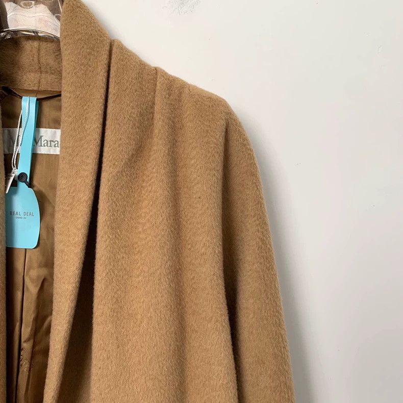 Max Mara Max Mara Long Sleeve Belted Coat in Dark Brown Camel Hair Size XXS / US 00 / IT 34 - 3 Thumbnail