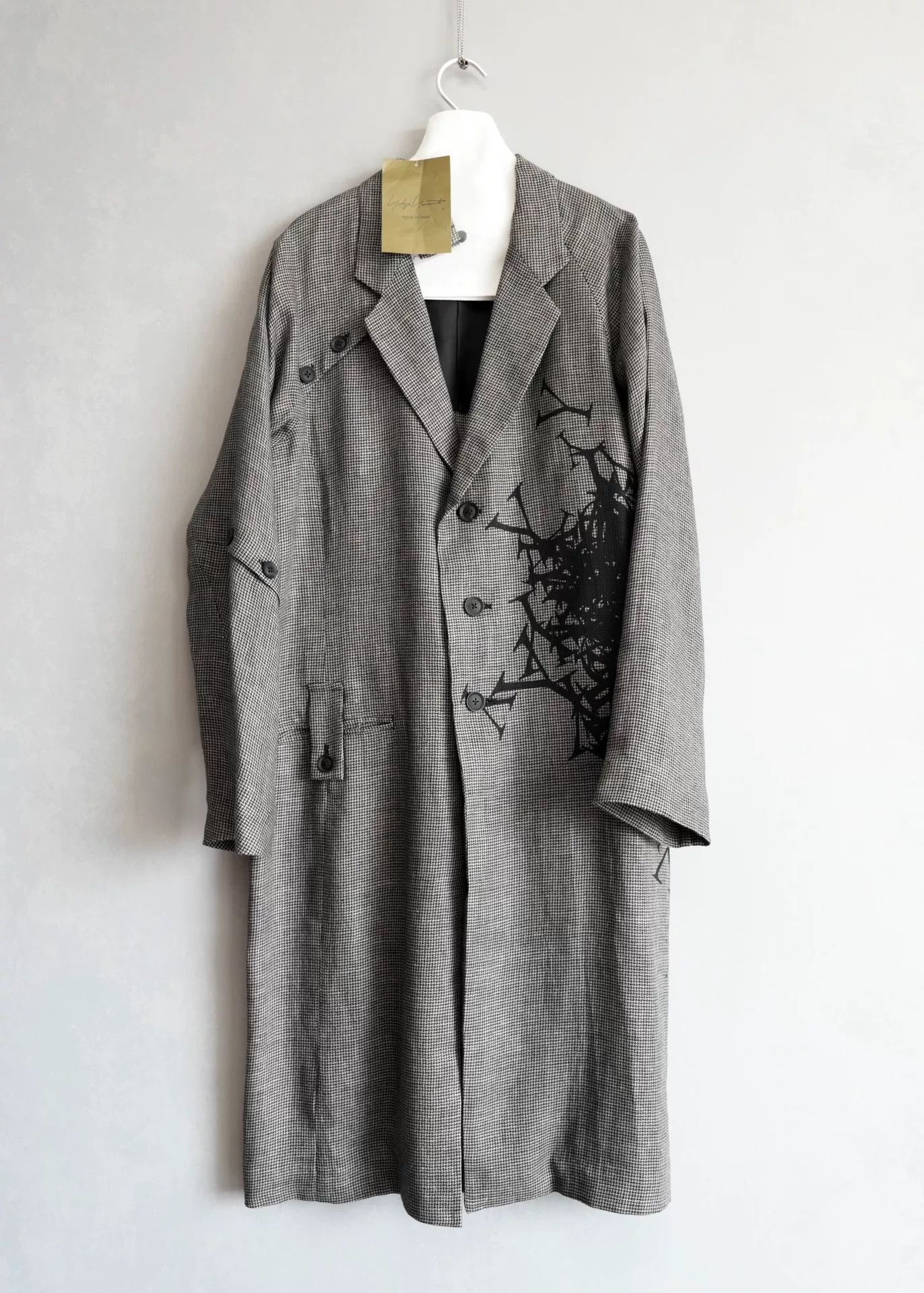 Yohji Yamamoto Yohji Yamamoto Houndstooth Pattern Coat Size US L / EU 52-54 / 3 - 1 Thumbnail