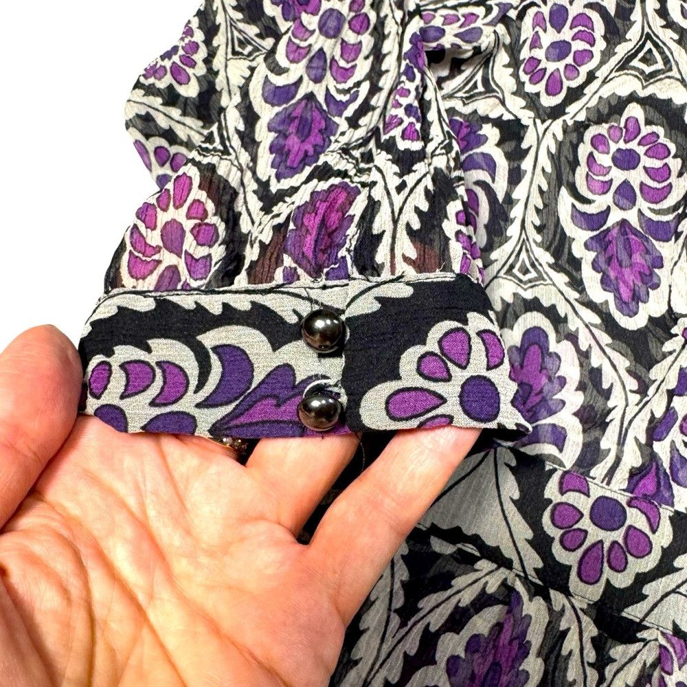 Charter Club Charter Club 100% Silk 3/4 Sleeve Floral Print Blouse Size Size XL / US 12-14 / IT 48-50 - 7 Thumbnail