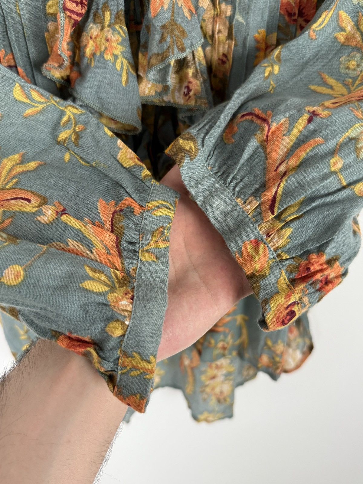 Denim & Supply Ralph Lauren Denim&Supply Avery Swing Floral Cotton 3/4 Sleeve Blouse M Size M / US 6-8 / IT 42-44 - 8 Thumbnail