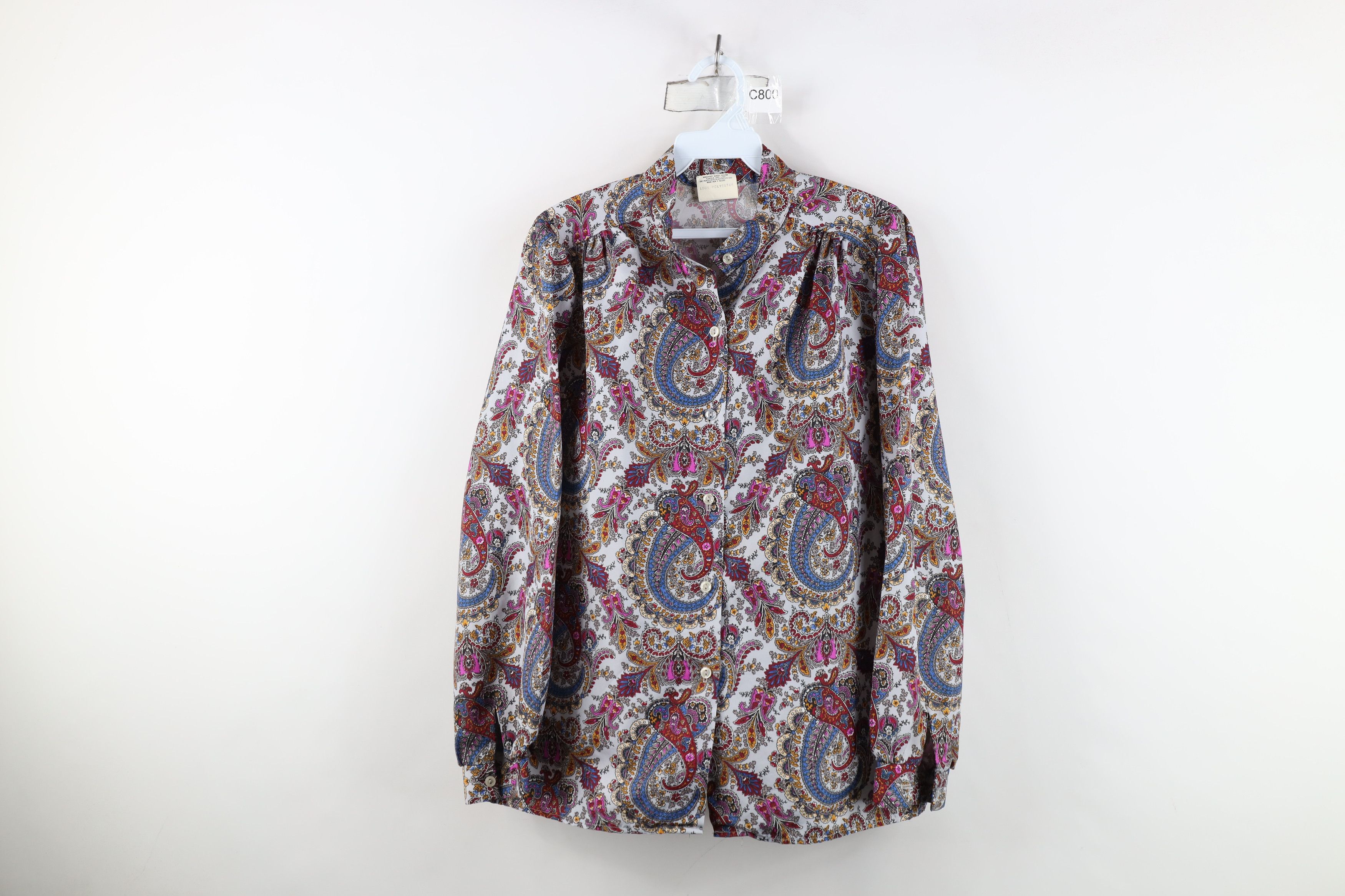 Vintage Vintage 60s 70s Streetwear Paisley Ruffled Button Shirt USA Size XL / US 12-14 / IT 48-50 - 1 Thumbnail