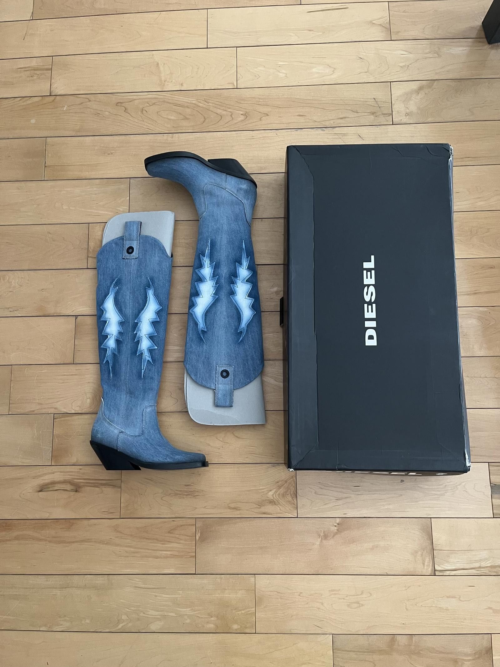 Diesel NWB - Diesel Denim Cowboy Boots Size US 5 / IT 35 - 1 Thumbnail