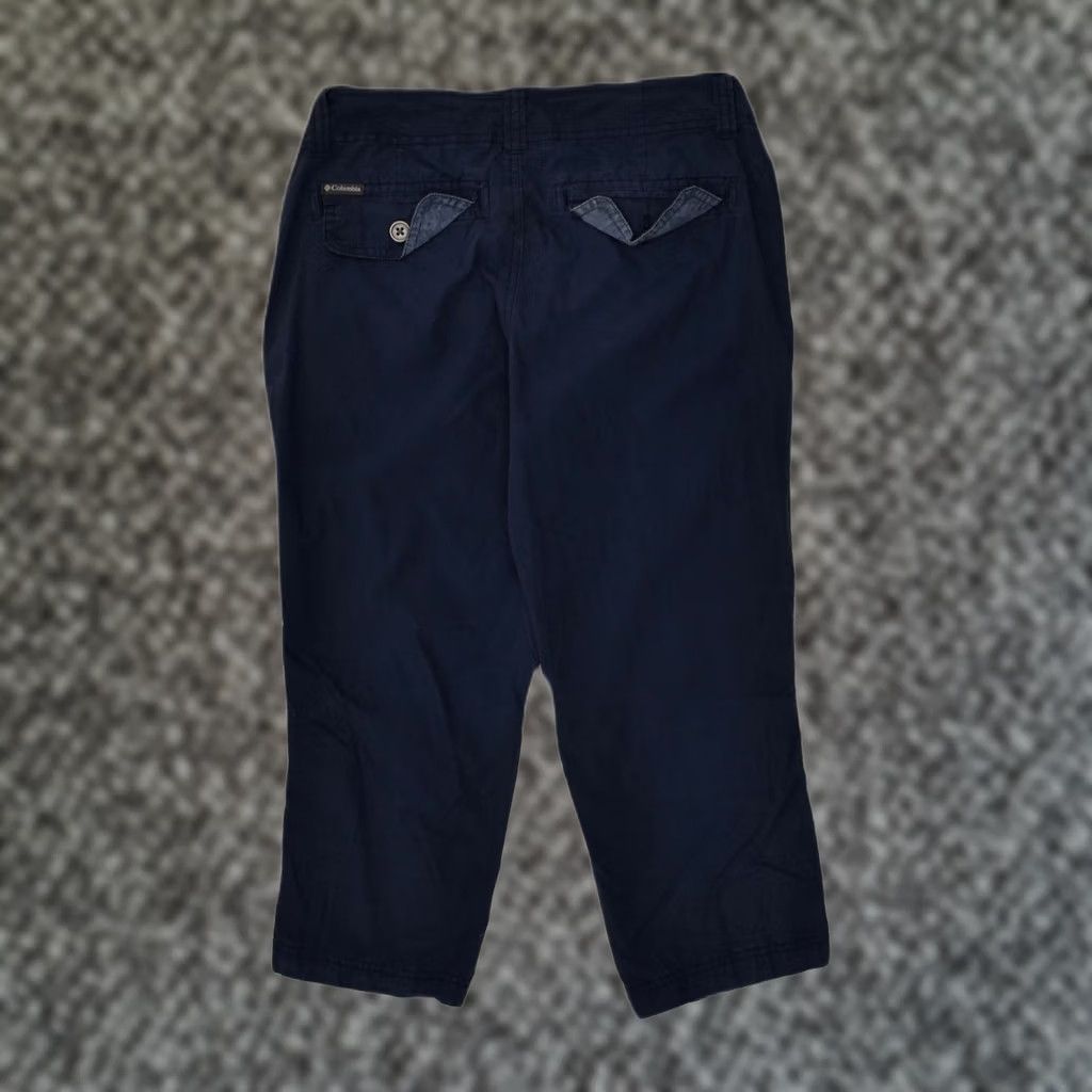 Vintage COLUMBIA Womens Slim Capri Trousers Navy Blue Small US 4 W30 L20 Cotton Size 28" / US 6 / IT 42 - 1 Thumbnail