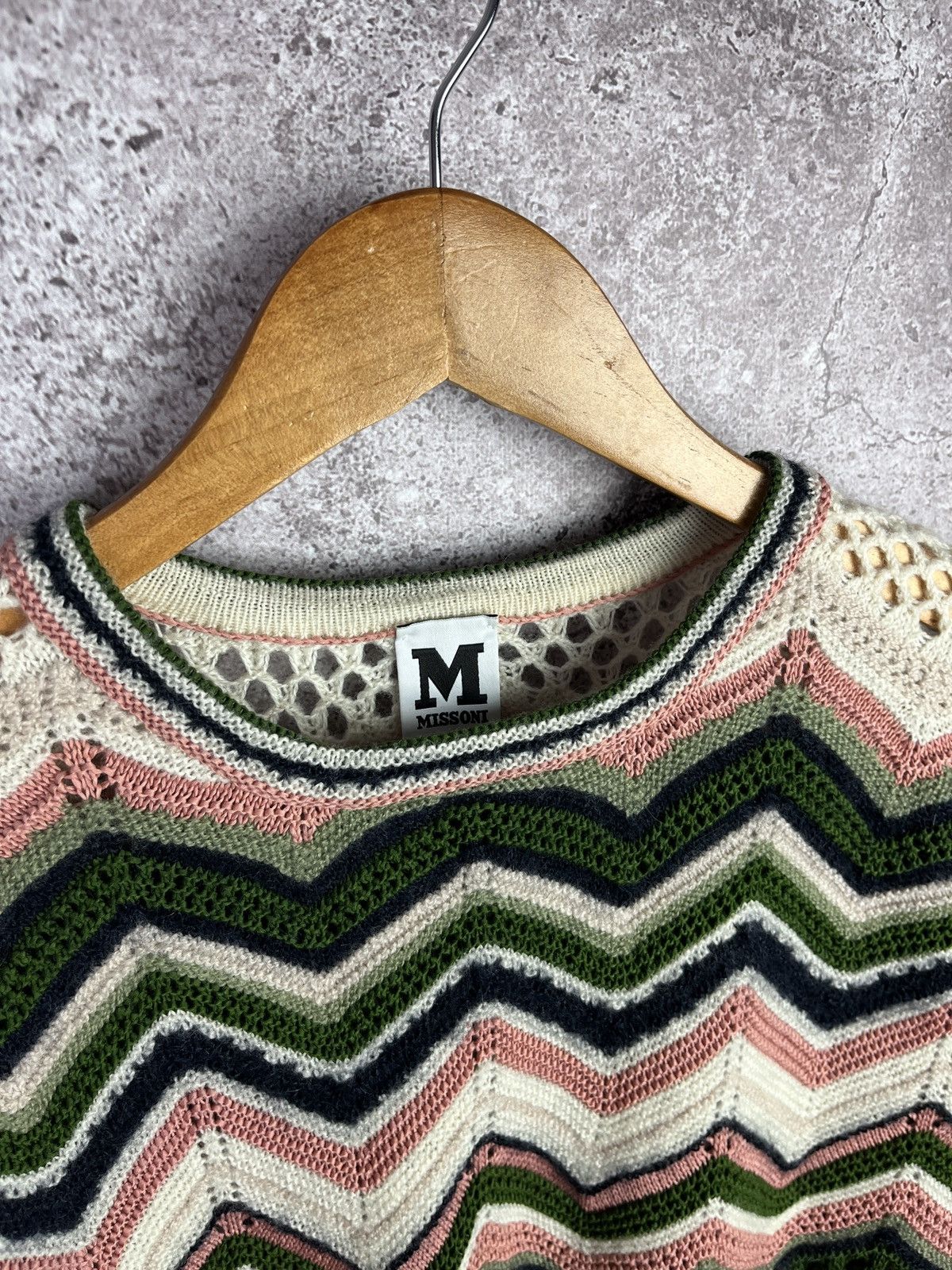 Missoni RRP 770$ Wool-Blend Crochet Crewneck Sweater Size M / US 6-8 / IT 42-44 - 2 Thumbnail