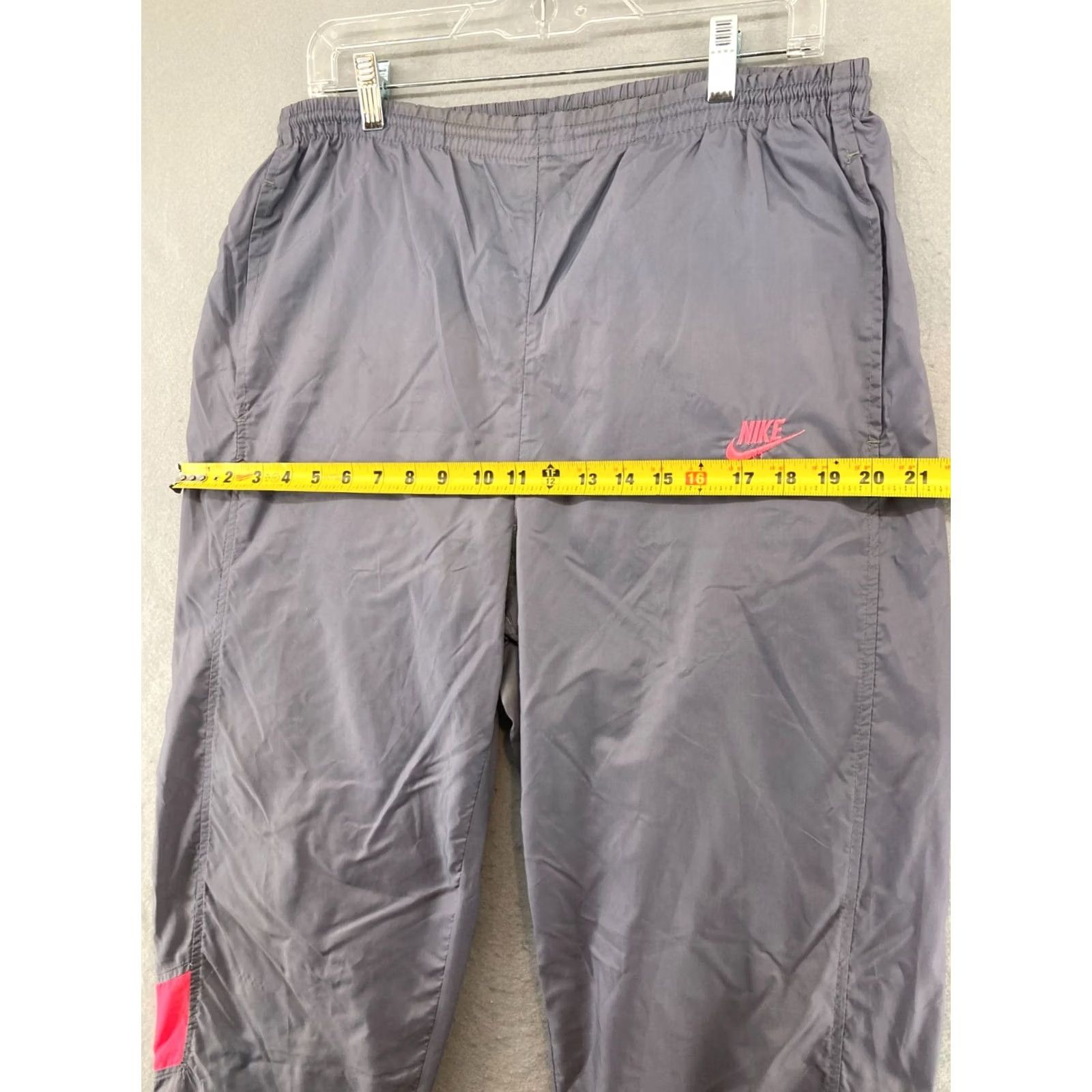 Nike Nike Womens Pants Jogger L Gray Pink Distressed Y2K 90s Athleisure Sports Light Nylon Blended Activewear Shoes? Size 36" / US 14 / IT 50 - 3 Thumbnail