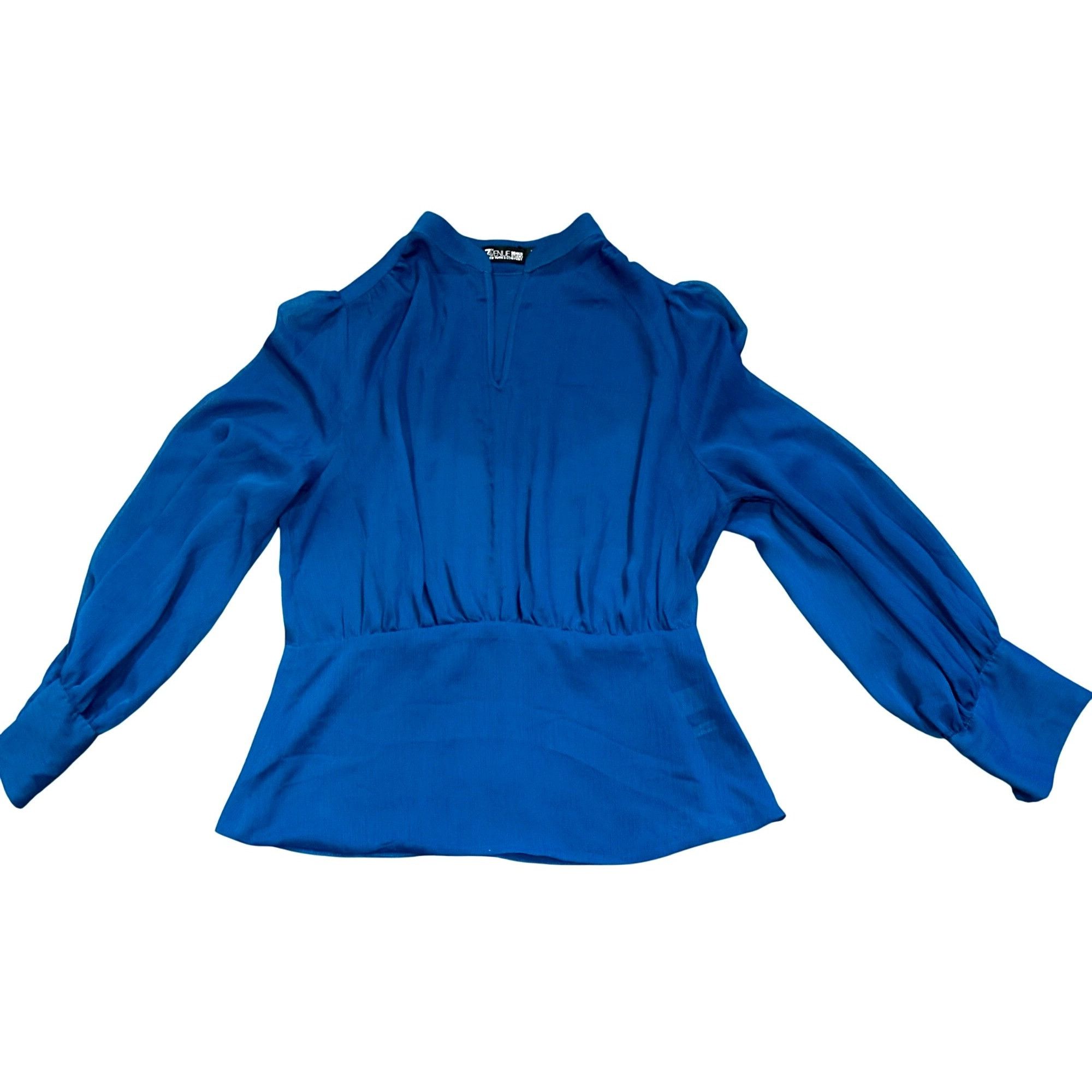Other 7th Avenue New York Company Large Teal Sheer Blouse V neck L Size L / US 10 / IT 46 - 9 Thumbnail