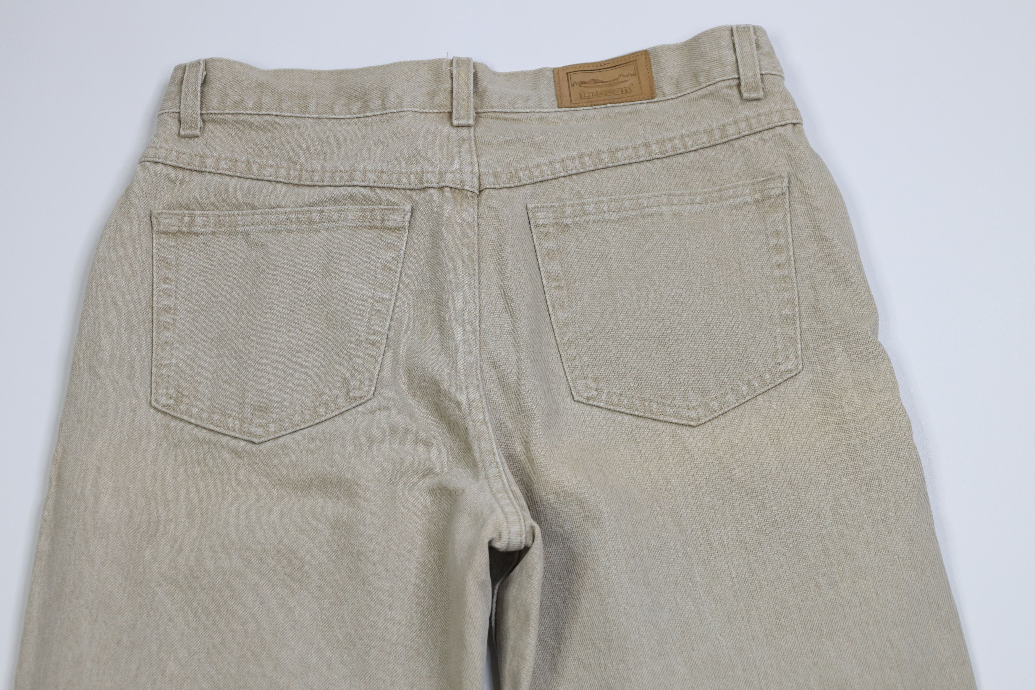 L.L. Bean Vintage 90s LL Bean Tapered Leg Denim Jeans Beige USA Size US 32 / EU 48 - 13 Thumbnail