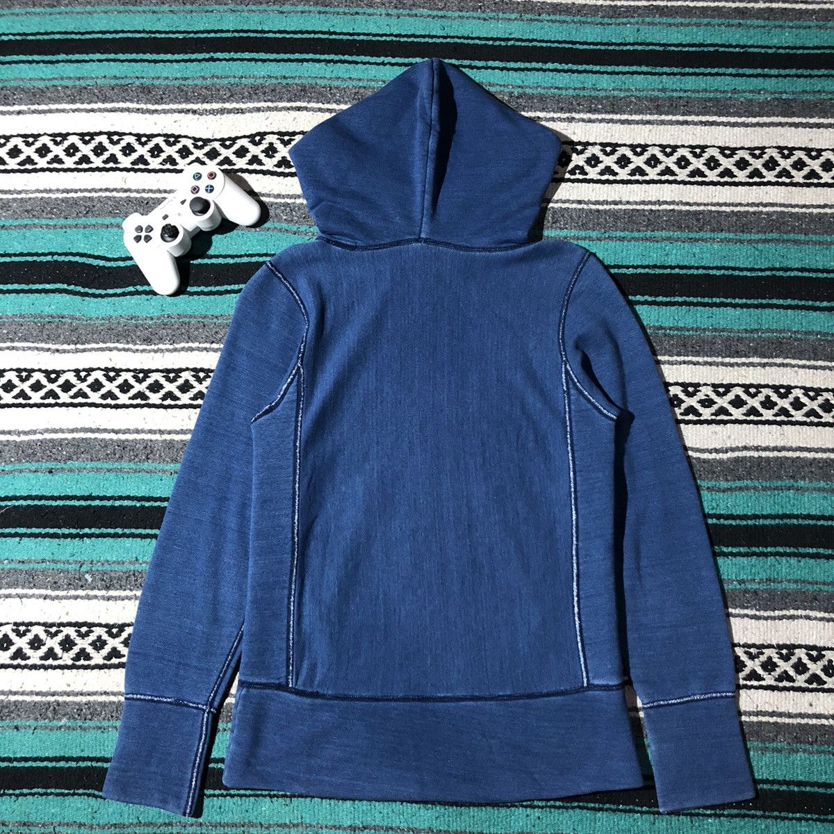 Beams Plus × Vintage Beams Boy Indigo Dyed Thermal Hoodie Size US S / EU 44-46 / 1 - 4 Thumbnail