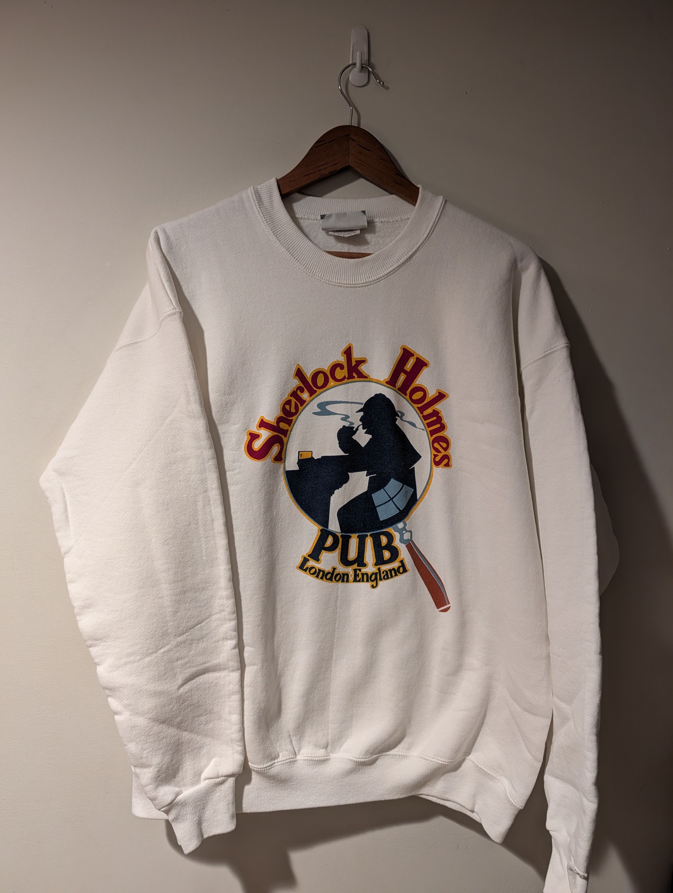 Lee Vintage Sherlock Holmes Pub London England Sweatshirt Size US XL / EU 56 / 4 - 1 Thumbnail