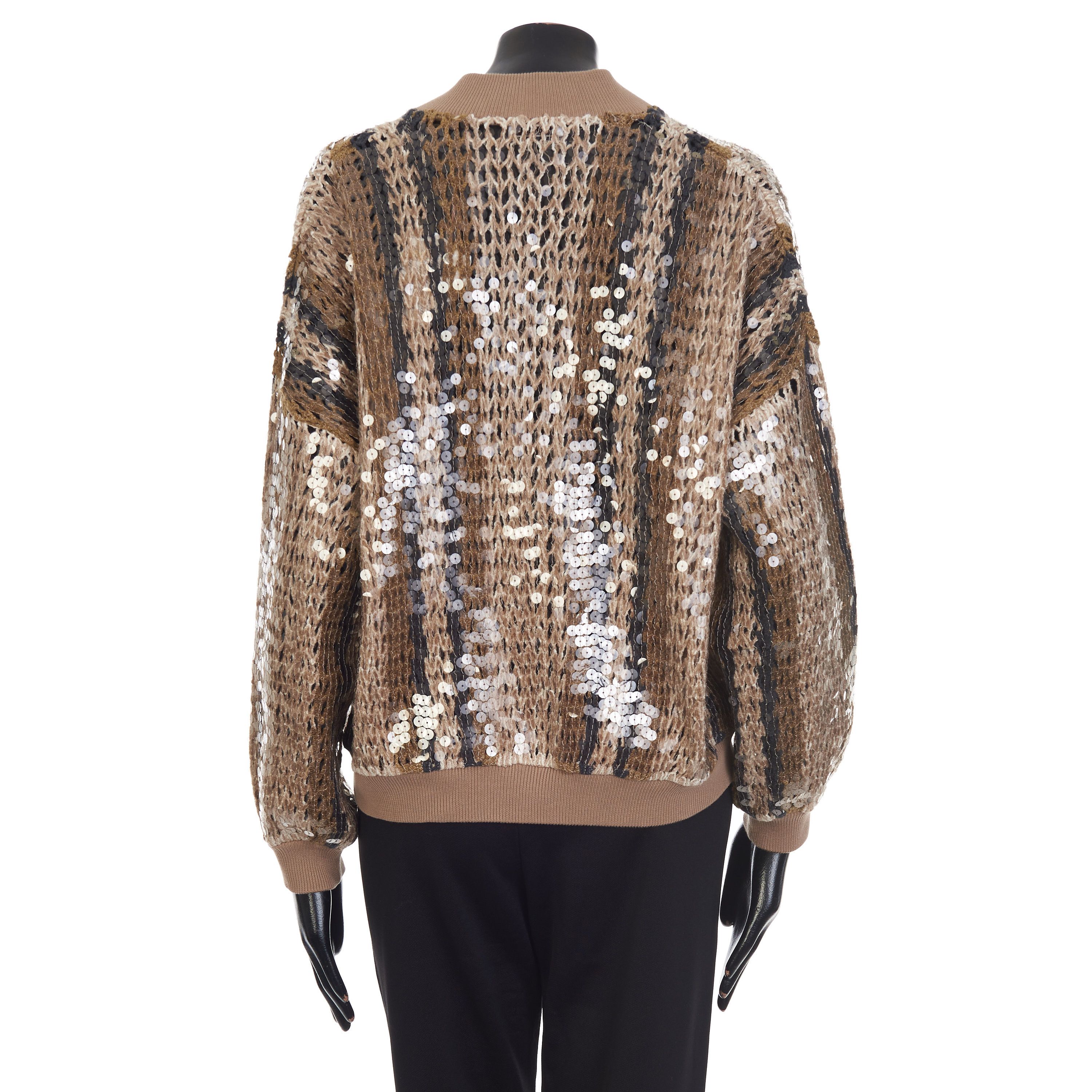 Brunello Cucinelli Stripe Embroidery Bomber Jacket - Jute & Cotton Size M / US 6-8 / IT 42-44 - 9 Thumbnail