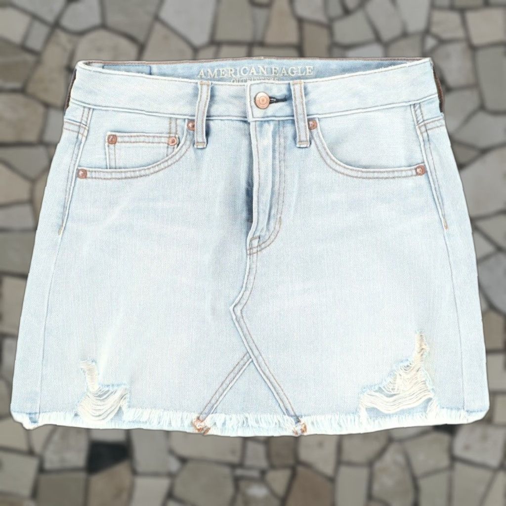 Vintage **Blue Women's American Eagle Zip Fly Cotton Denim Skirt 0** User: **Blue Women's American Eagle Zip Fly Cotton Denim Skirt Size 0** Size 25" / US 0 / IT 36 - 1 Thumbnail