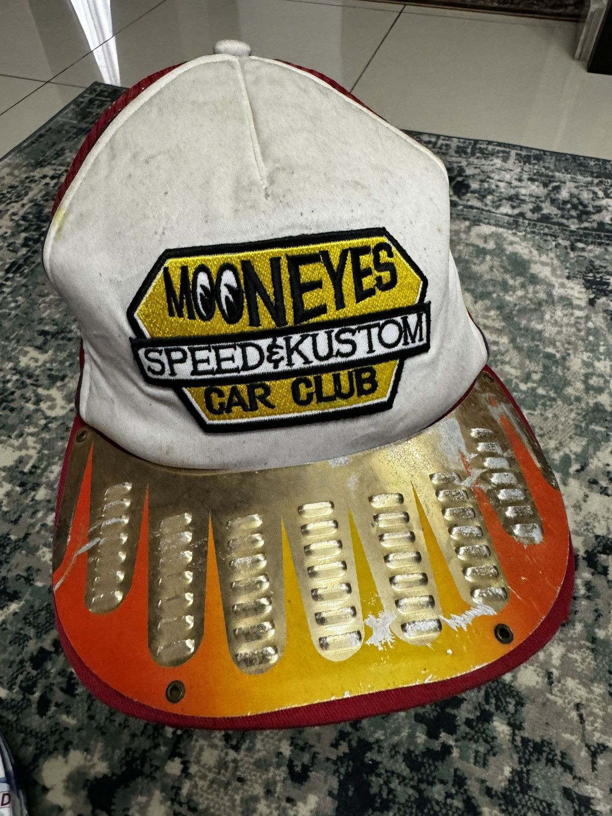 Vintage VINTAGE MOONEYES SPEED & KUSTOM CAR CLUB TRUCKER CAP HAT Size ONE SIZE - 5 Thumbnail