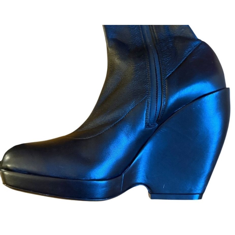 KHAITE Khaite Morgan Over-The-Knee Black Leather Boots Size US 6.5 / IT 36.5 - 8 Thumbnail