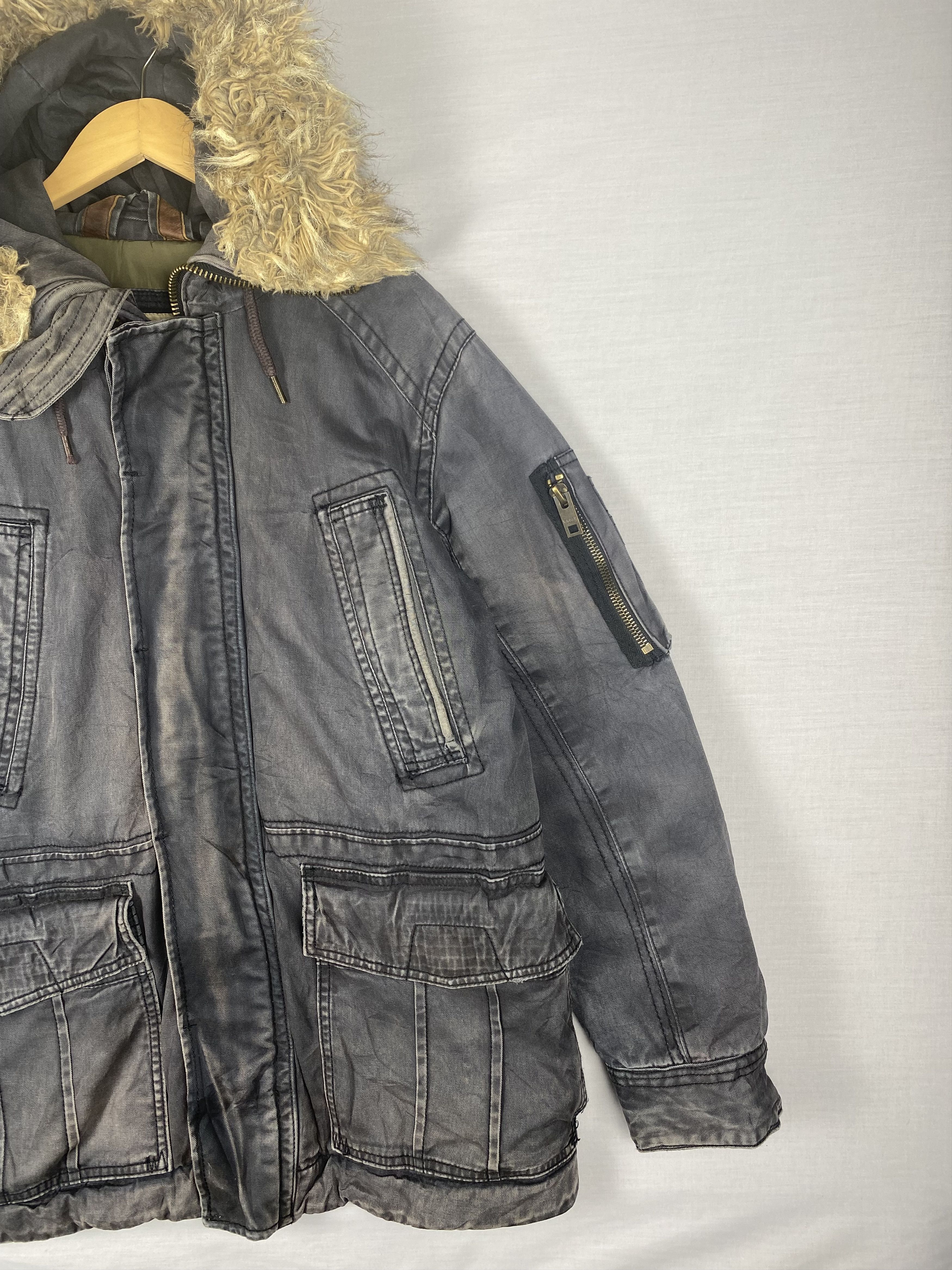 Vintage Vintage Who A. U. Sherpa Multi Pocket Zip Up Denim Jacket Size US L / EU 52-54 / 3 - 4 Thumbnail