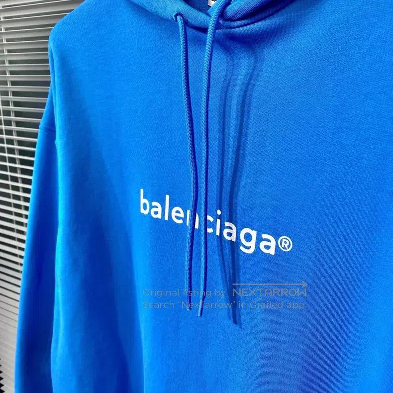 Balenciaga Balenciaga Loose Blue Hoodie Sweatshirt with Mailbox Lette Size US S / EU 44-46 / 1 - 6 Thumbnail