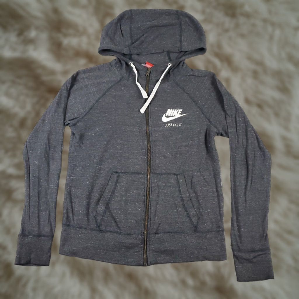 Nike Nike Womens Small Gray Full Zip Up Hoodie Swoosh Sweatshirt Size S / US 4 / IT 40 - 1 Thumbnail
