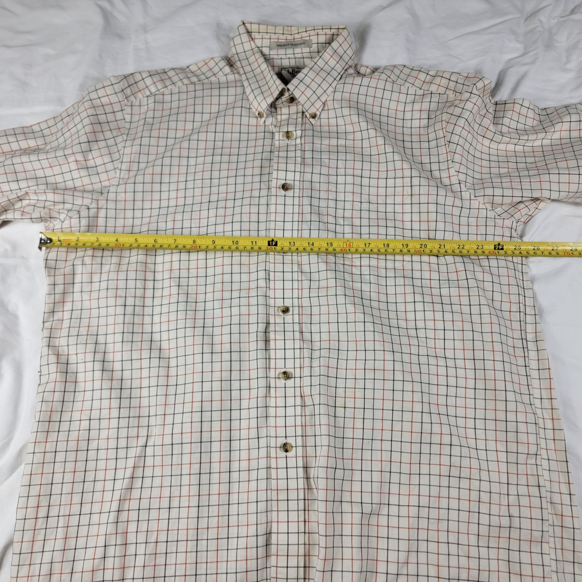 L.L. Bean LL Bean Mens XL Beige Wrinkle Resistant Plaid Button Down Sh Size US XL / EU 56 / 4 - 7 Thumbnail