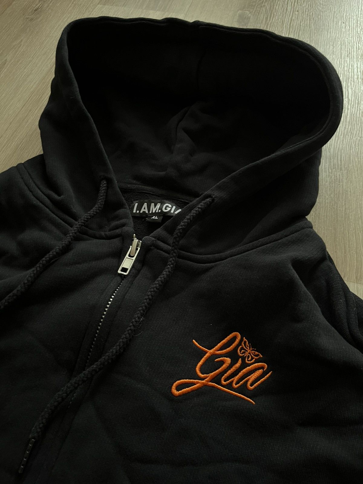I.AM.GIA × Japanese Brand Heavy Cotton Cropped Boxy Fit Hoodie with Butterfly Size XL / US 12-14 / IT 48-50 - 3 Thumbnail