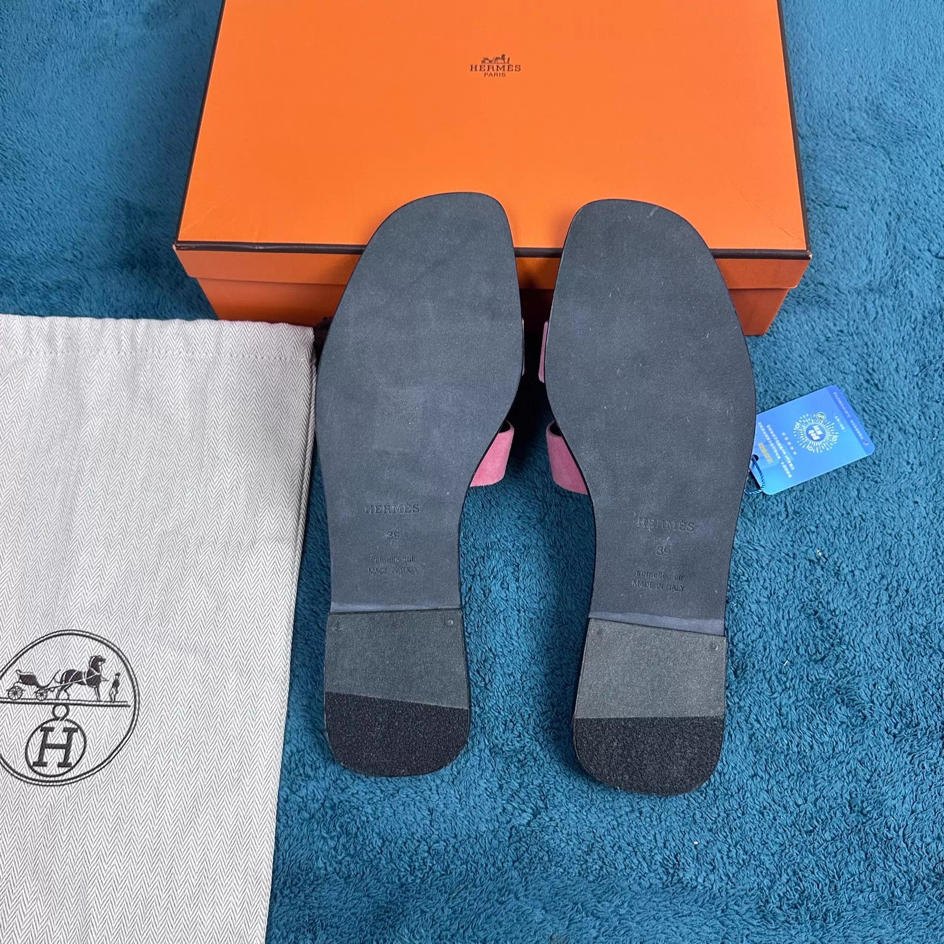 Hermes Hermès Oran Pink Sandal 39 New w/ Sticky Sole & Accessories Size US 8.5 / IT 38.5 - 5 Thumbnail
