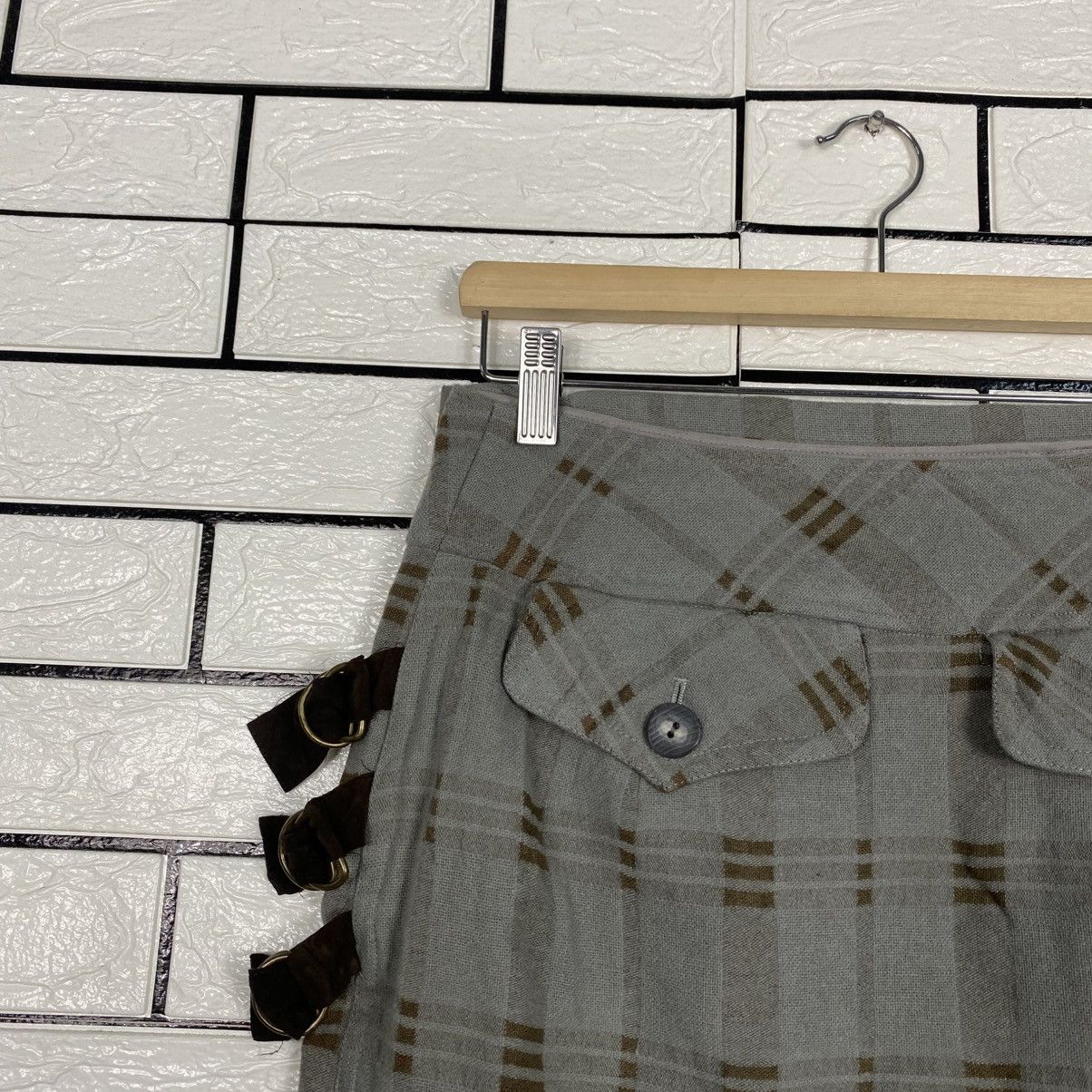 Japanese Brand 📌Vintage Skirt Bondage Style Tartan Martina Dietrich Size 28" / US 6 / IT 42 - 8 Thumbnail