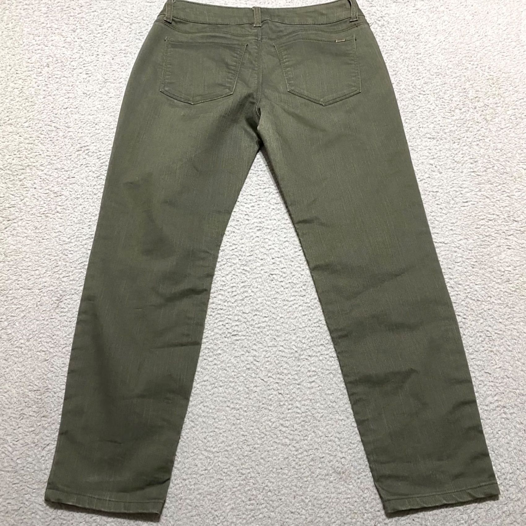 Apt. 9 Apt. 9 Jeans Green Denim Dark Wash Skinny Leg Crop Womens Size 2 Banded Mid Rise 5-Pocket Cotton Polyester Spandex Size 26" / US 2 / IT 38 - 2 Thumbnail