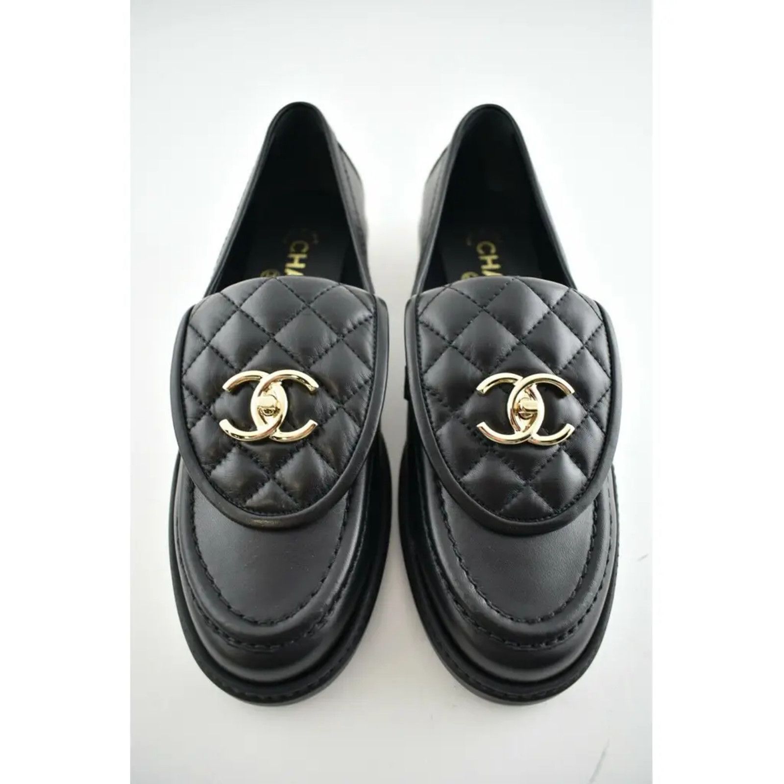 Chanel 21B Quilted Flap Turnlock CC Mule Slip On Flat Loafer 35.5 Size US 5.5 / IT 35.5 - 5 Thumbnail