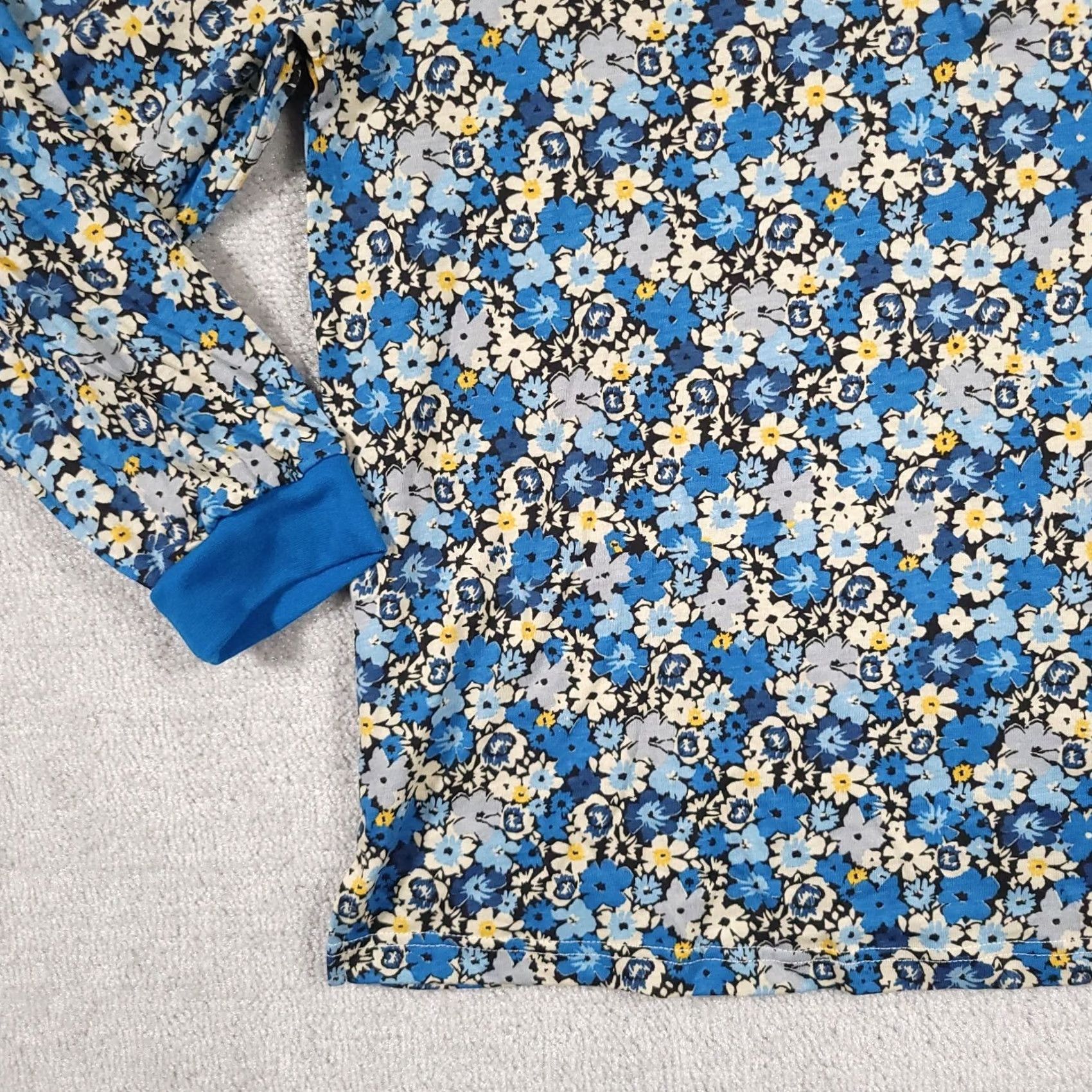 Vintage American Sweetheart Shirt Women's Large Blue Floral Long Sleeve Collared Button-Up Shirt Size L / US 10 / IT 46 - 4 Thumbnail