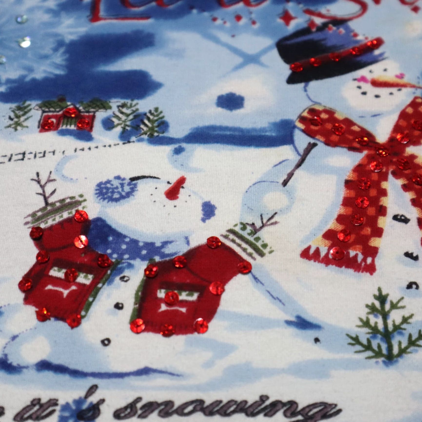 Vintage VINTAGE Let it Snow Winter Christmas Over All Print Tee T-Shirt Women's Size M Medium Size M / US 6-8 / IT 42-44 - 4 Thumbnail
