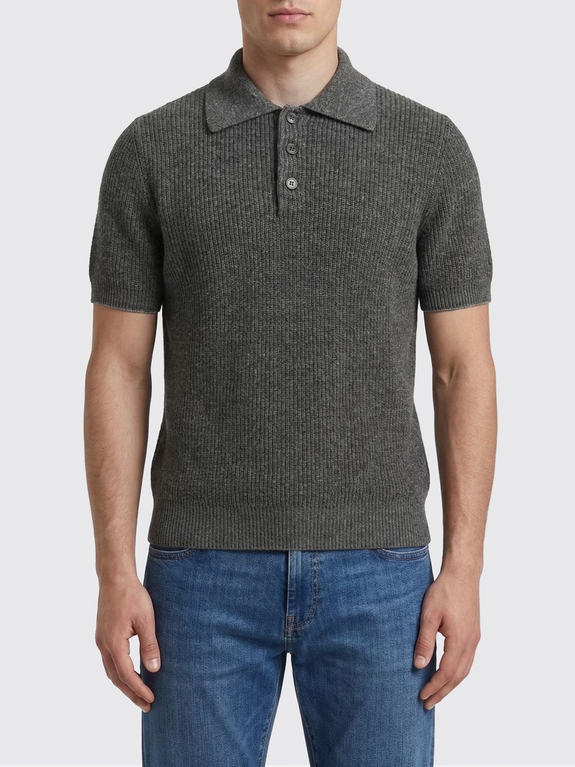Brunello Cucinelli Brunello Cucinelli Polo Shirt Men Grey Size US S / EU 44-46 / 1 - 1 Thumbnail