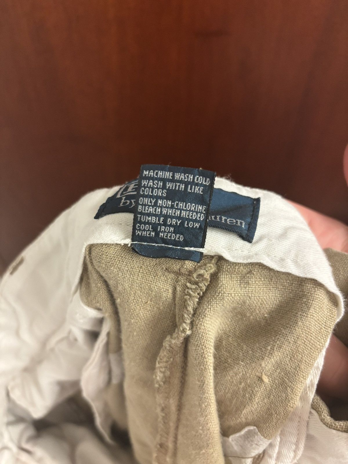 Polo Ralph Lauren 34x32 beige 100% linen trouser Size US 34 / EU 50 - 4 Thumbnail