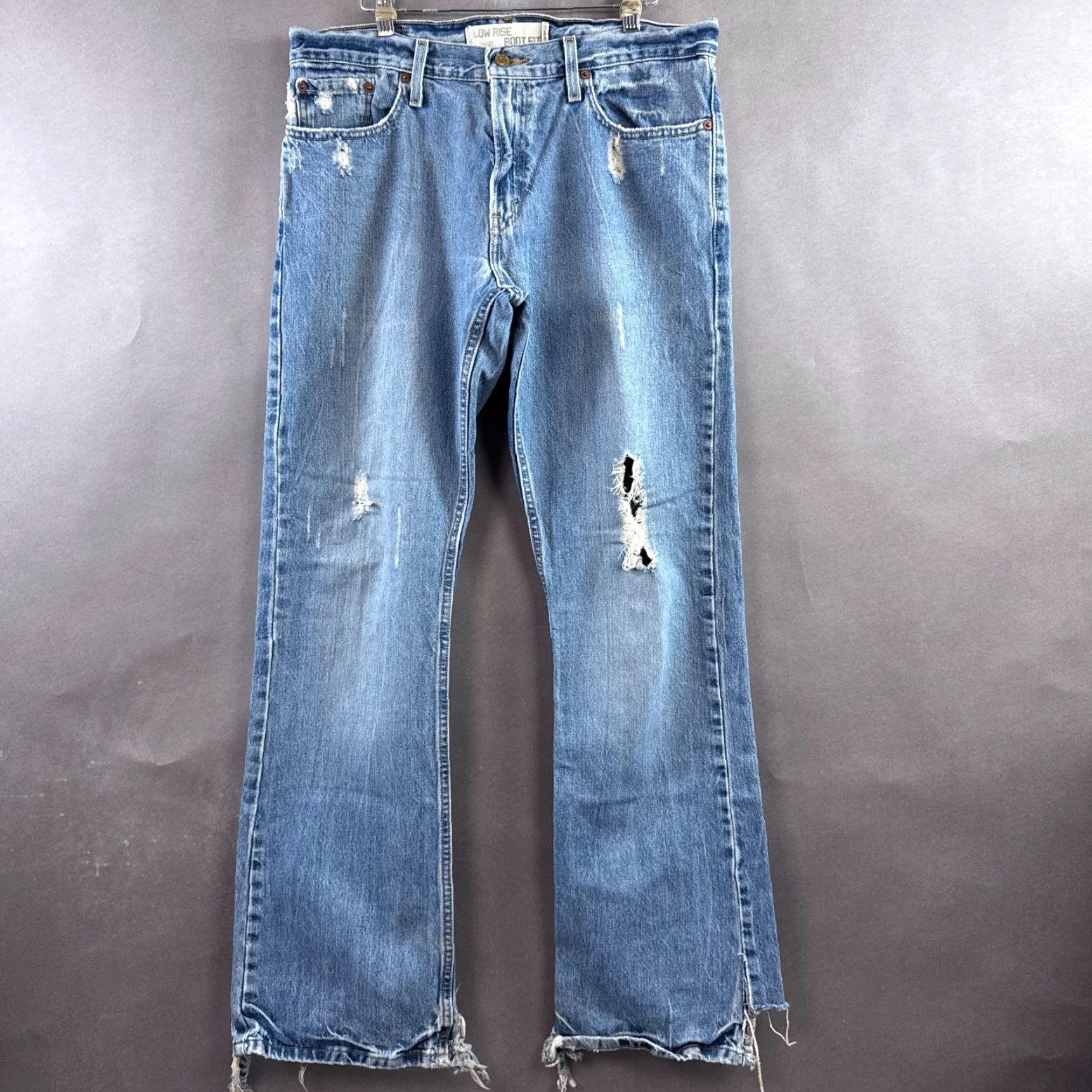 Levi's VINTAGE Levis Jeans Mens 34x34 Blue 527 Bootcut Western Destroyed Cowboy Size US 34 / EU 50 - 2 Thumbnail