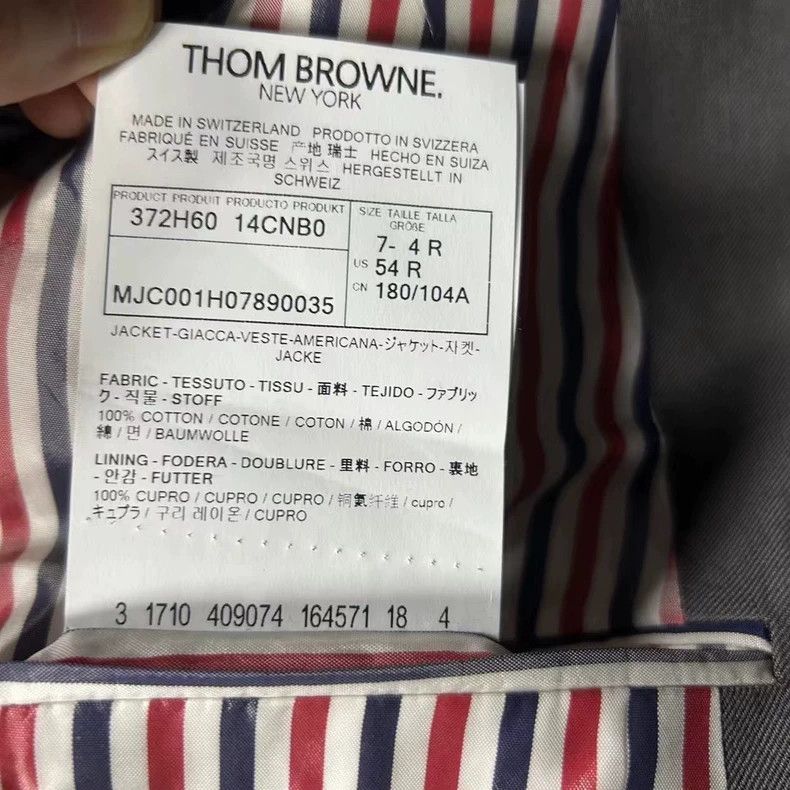 Thom Browne Thom browne The latest gray wool sleeve pattern logo suit j Size US XL / EU 56 / 4 - 6 Thumbnail