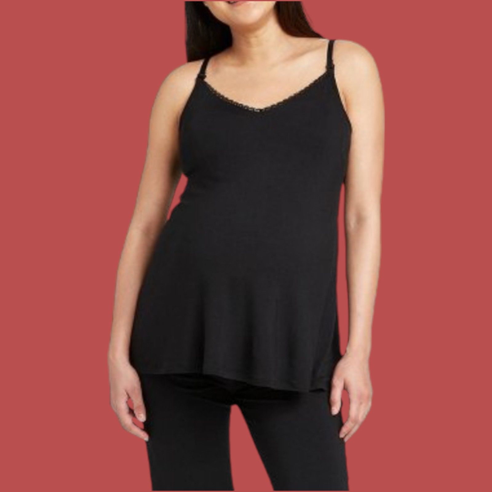 Other Isabel Maternity - Nursing Maternity Pajama Tank Top - Black Size ONE SIZE - 1 Thumbnail