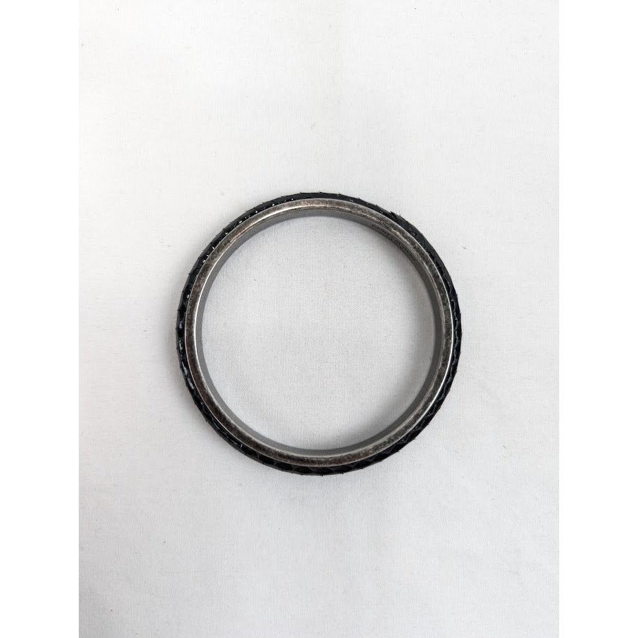 Saint Laurent Paris o1rshd1 Q:2 / Size: M / Metal Python Bangle in Black Size ONE SIZE - 5 Thumbnail