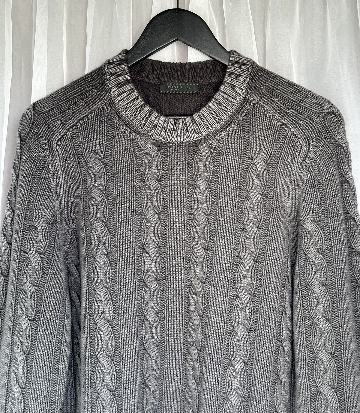 Prada PRADA FW 2012 Faded Effect Cable Knit Cashmere Sweater Wool Size US M / EU 48-50 / 2 - 3 Thumbnail