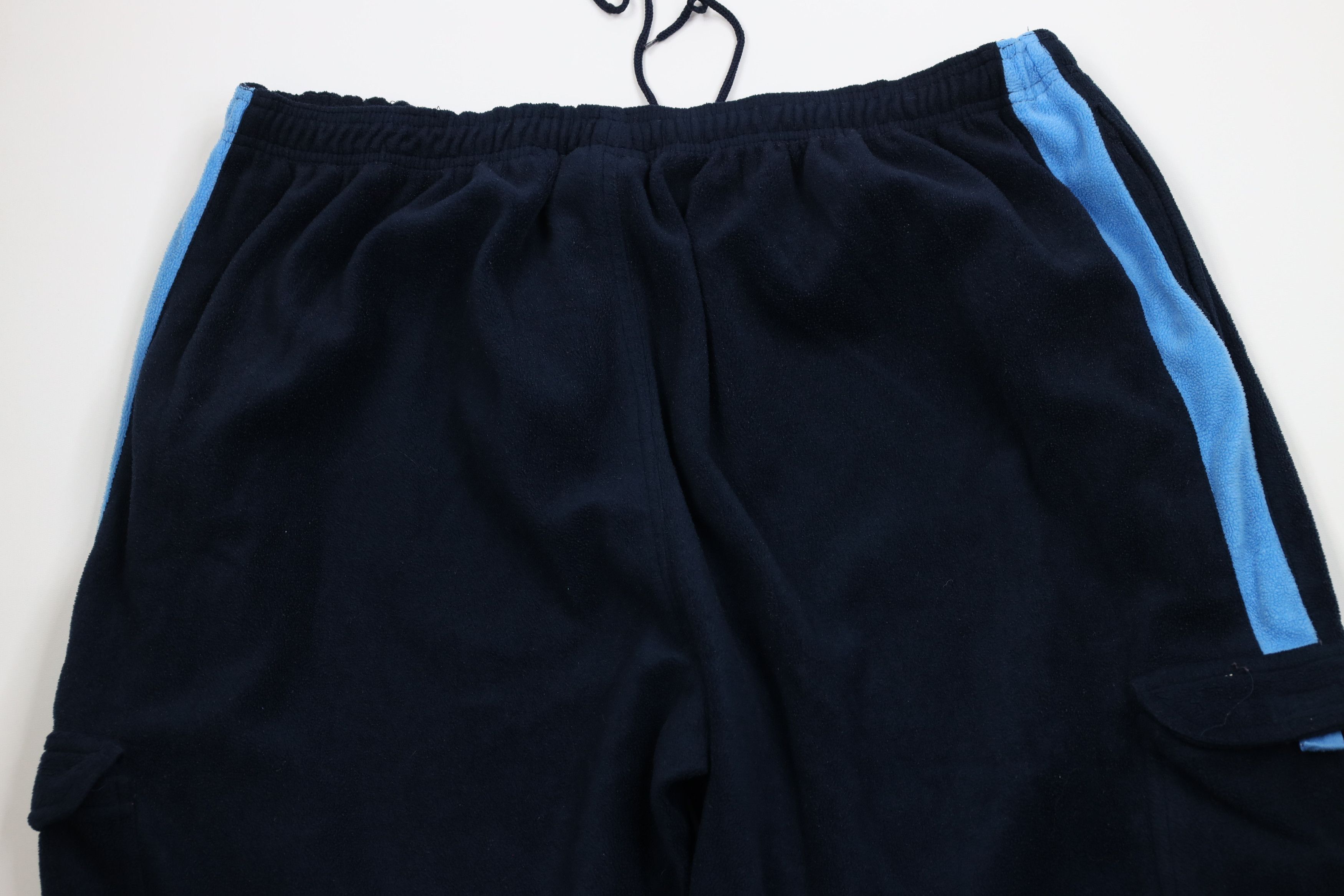 Vintage Vintage 90s Y2K Wilson Wide Leg Fleece Cargo Sweatpants Blue Size US 44 / EU 60 - 14 Thumbnail
