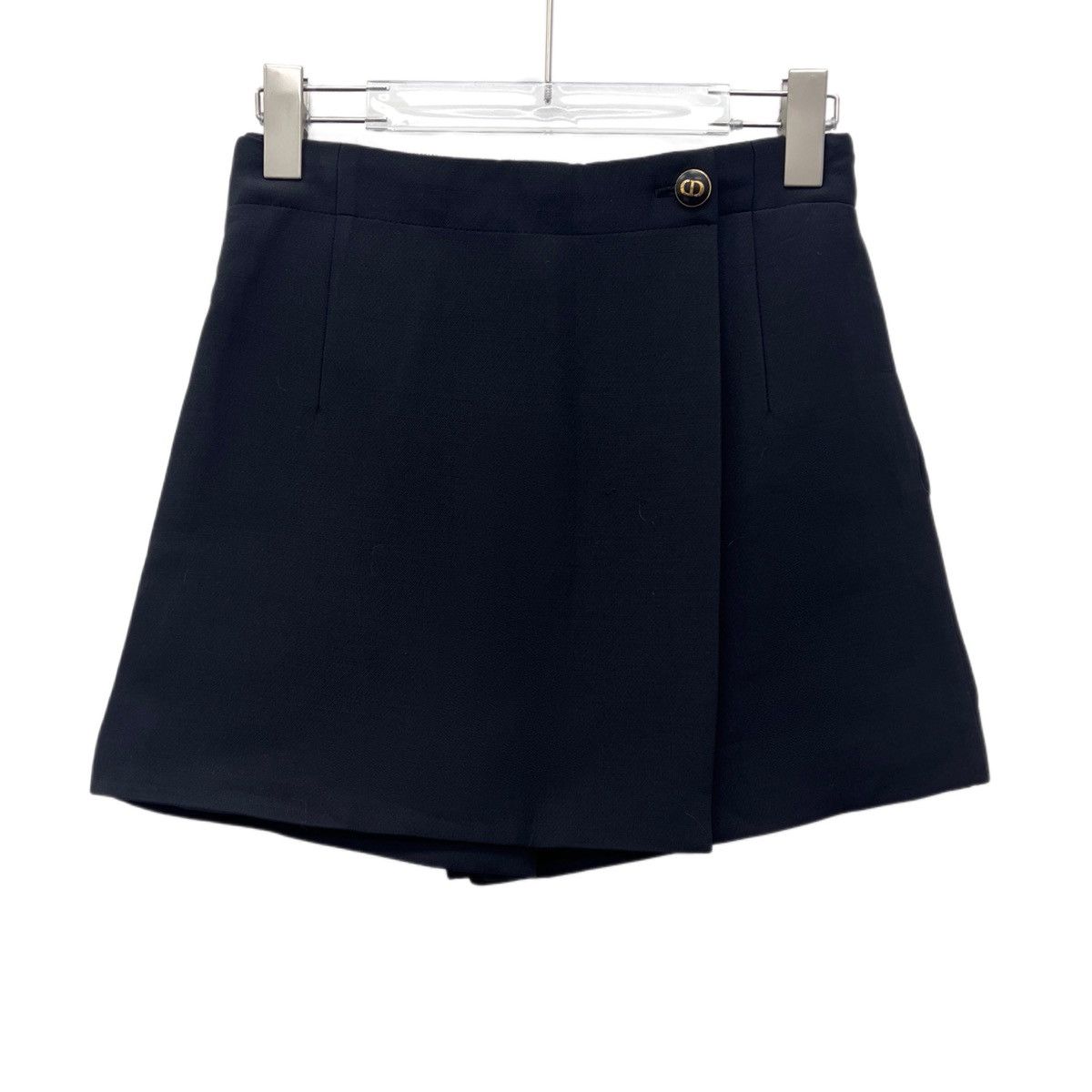 Dior Dior Black Wool Wrap Skort with CD Buckle K26WX Size 25" / US 0 / IT 36 - 1 Thumbnail