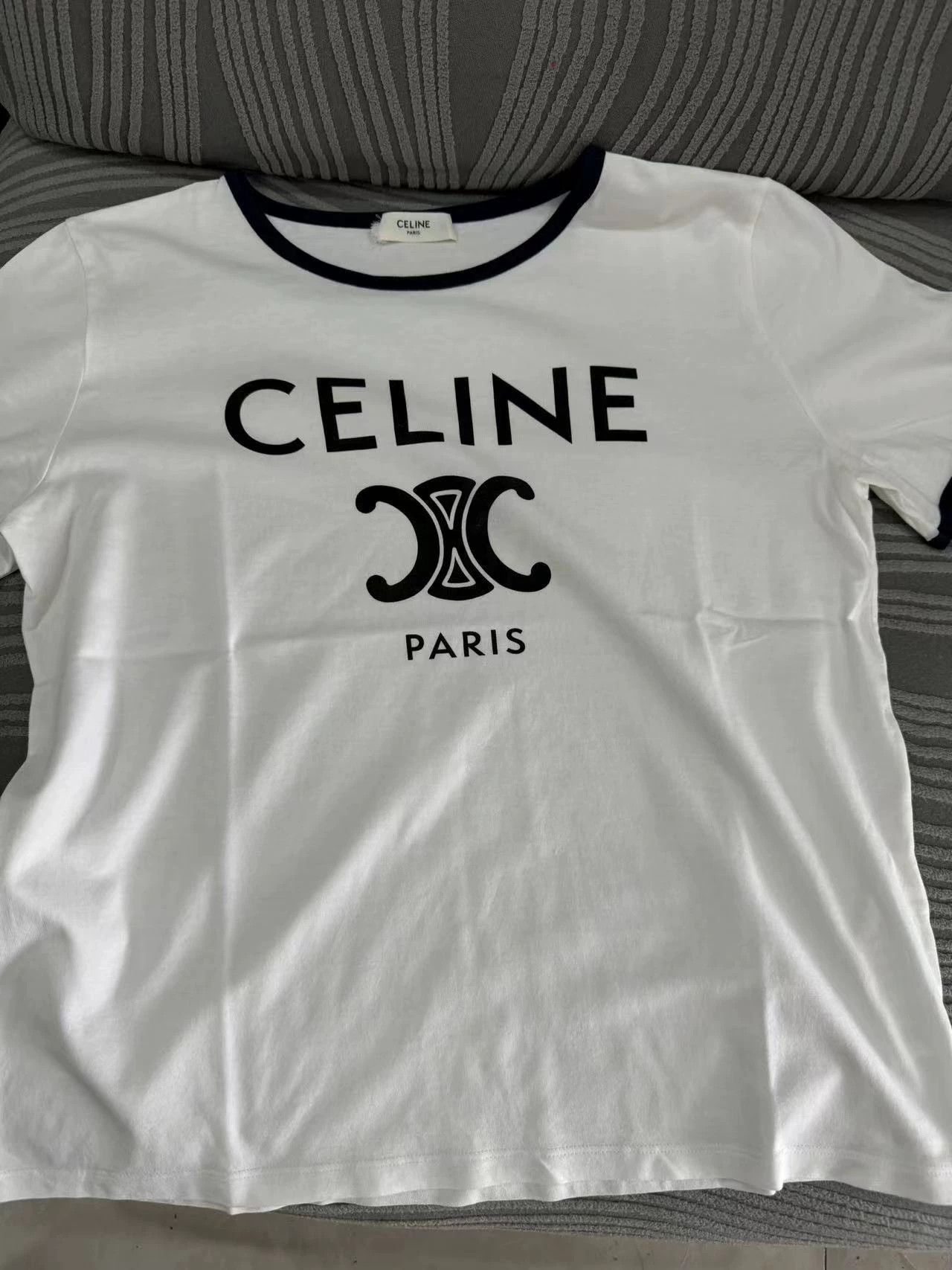 Celine Celine Authentic Blue Short Sleeve T-shirt Size L / US 10 / IT 46 - 1 Thumbnail