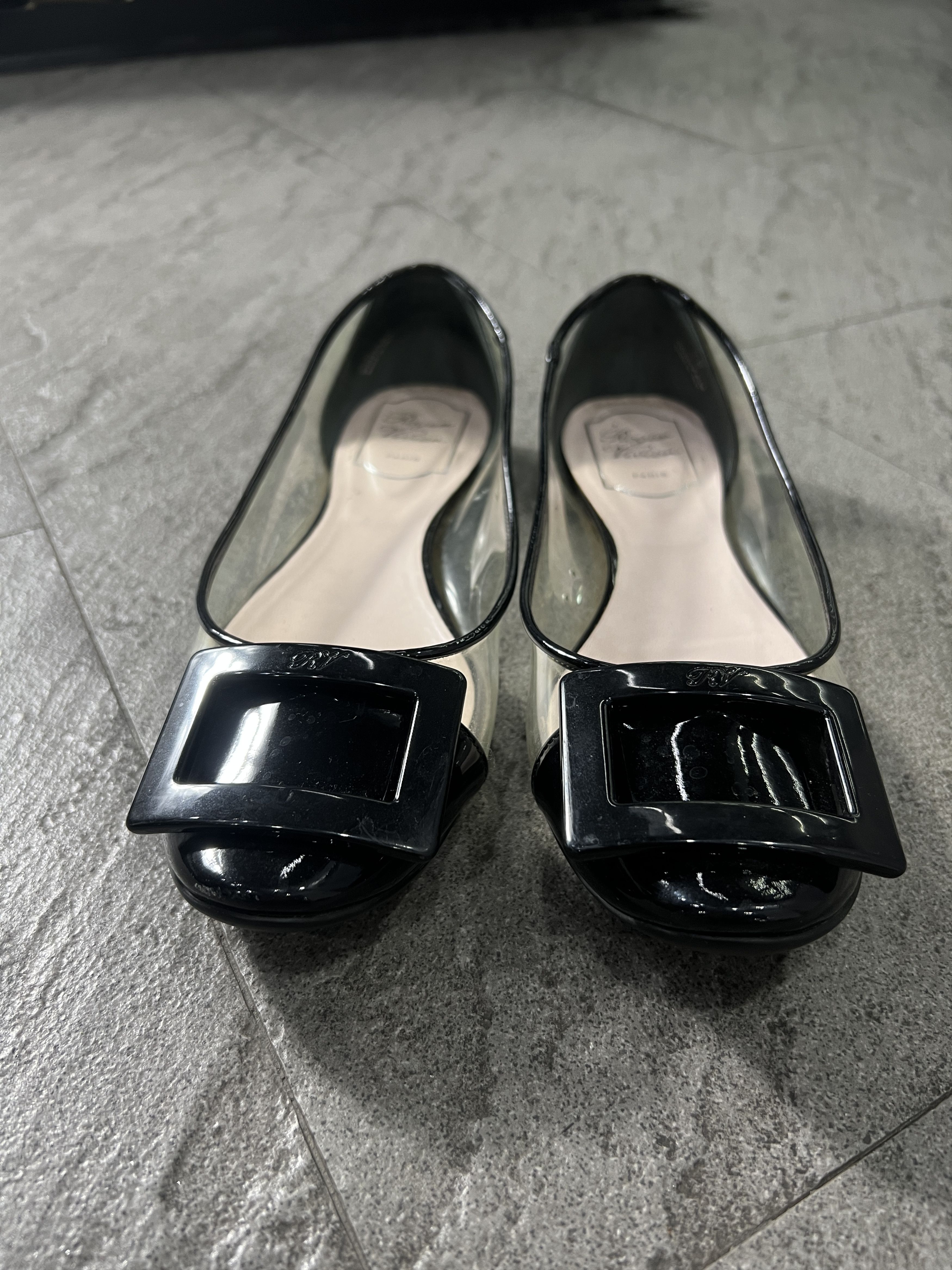Roger Vivier Roger Vivier Clear PVC Gommette Flats Black 38 Size US 8 / IT 38 - 4 Thumbnail