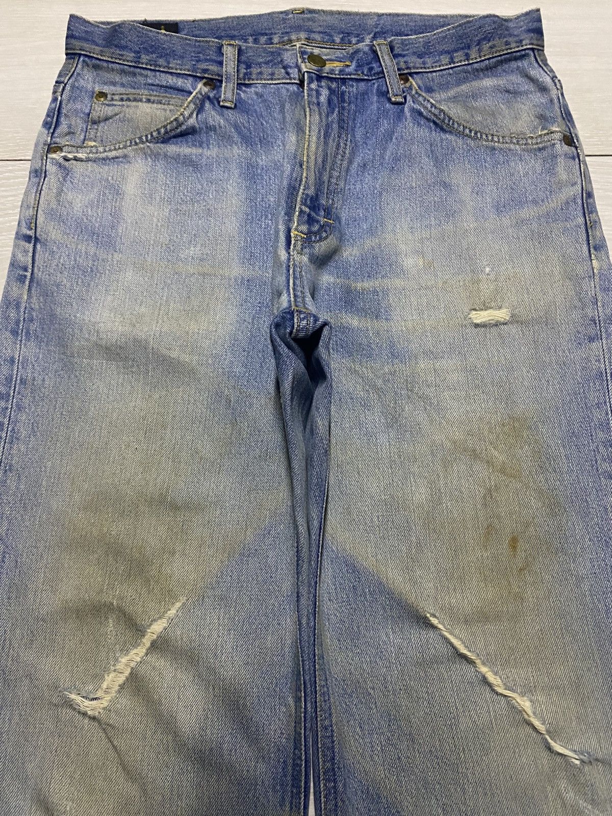 Lee × Number (N)ine Vintage Lee Riders Mud Wash Distressed Loose Jeans Size US 32 / EU 48 - 3 Thumbnail