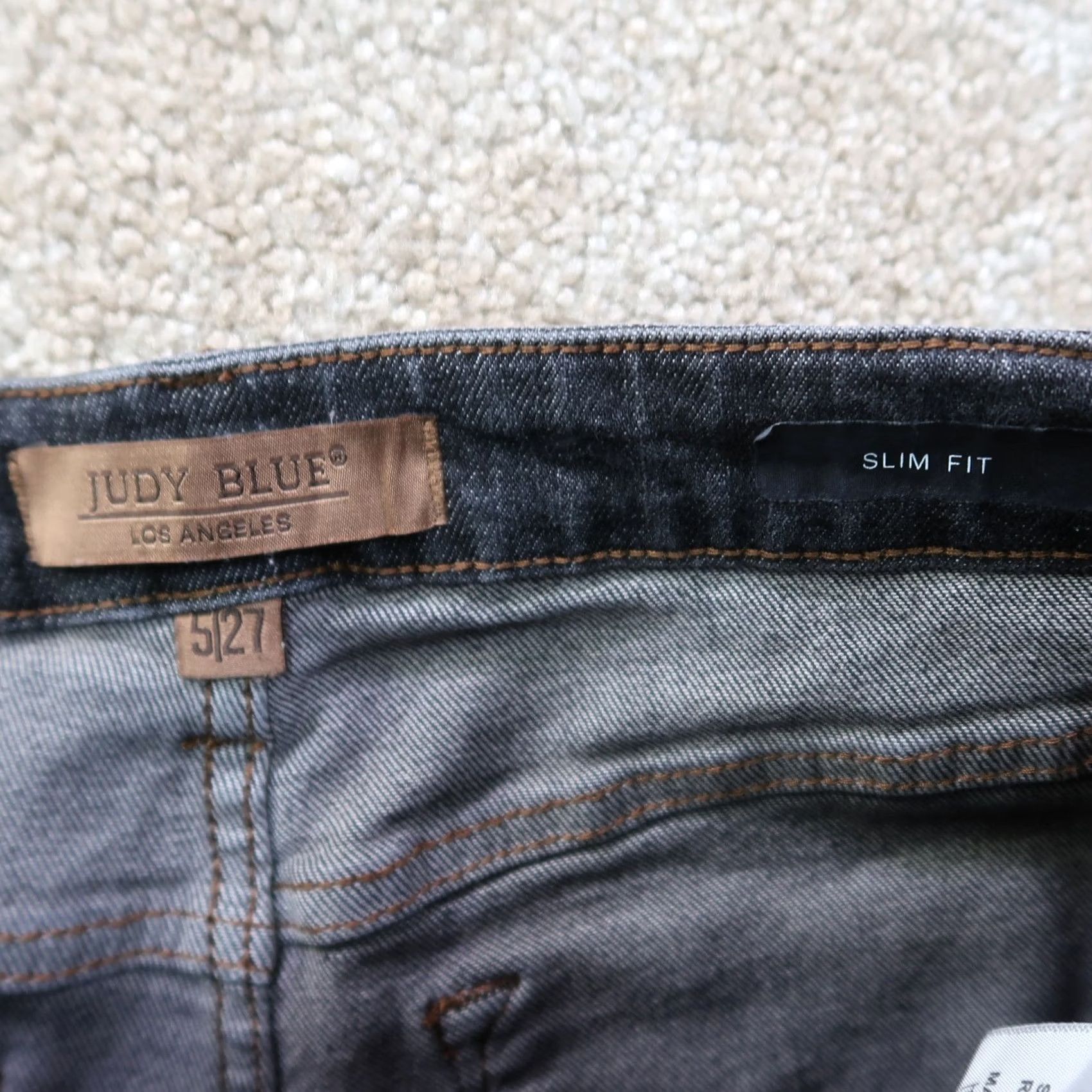 Vintage Judy Blue Slim Jeans Women's 5/27 Black Stretch Denim High Rise Skinny 5-Pocket Gold Button Zip Denim 28x28 Jeans Mens? Size 27" / US 4 / IT 40 - 3 Thumbnail